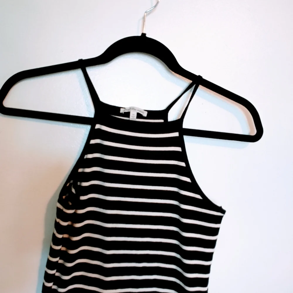 Charlotte Russe tank bodycon dress. Black and white striped dress  size small